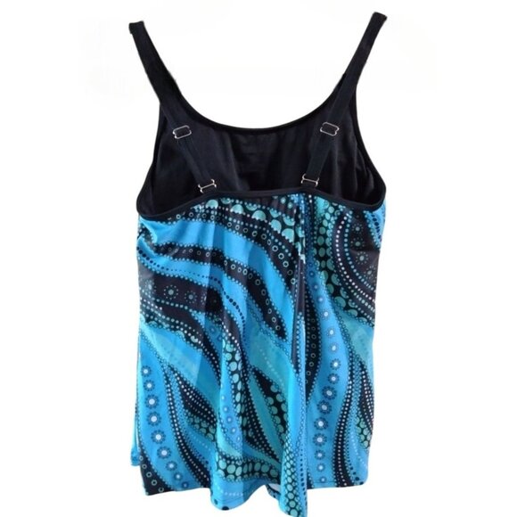 Hanna Nikole 12W Tankini Swimsuit 2-Piece Set Adjustable Straps Tummy Control - Picture 8 of 11